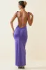 Ruched Open-Back Maxi Dress in Violet sold by Oh Polly