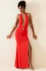 Halterneck Cut-Out Maxi Dress in Scarlet sold by Oh Polly