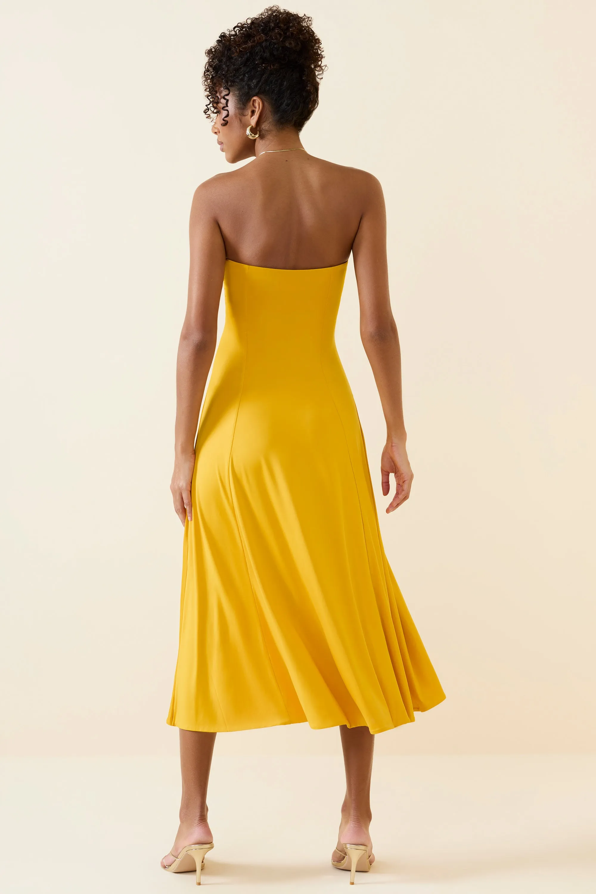 Bandeau Midaxi Dress in Golden Yellow sold by Oh Polly product image thumbnail 2
