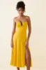 Bandeau Midaxi Dress in Golden Yellow sold by Oh Polly