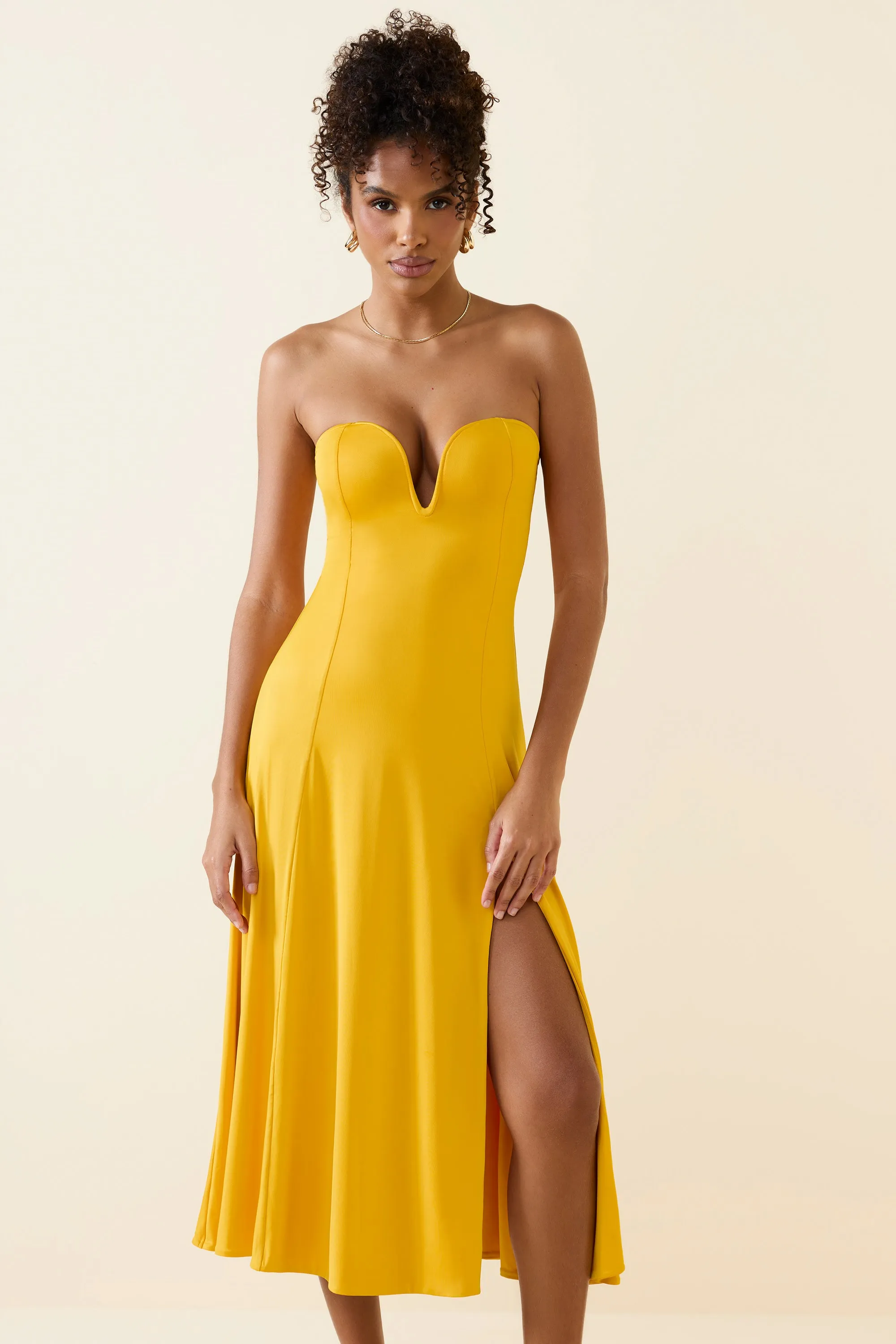 Bandeau Midaxi Dress in Golden Yellow sold by Oh Polly product image thumbnail 5