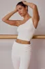 One-Shoulder Twisted Tank Top in Soft White sold by Oh Polly