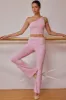 Tall Fold-Over Flared Trousers in Soft Pink sold by Oh Polly