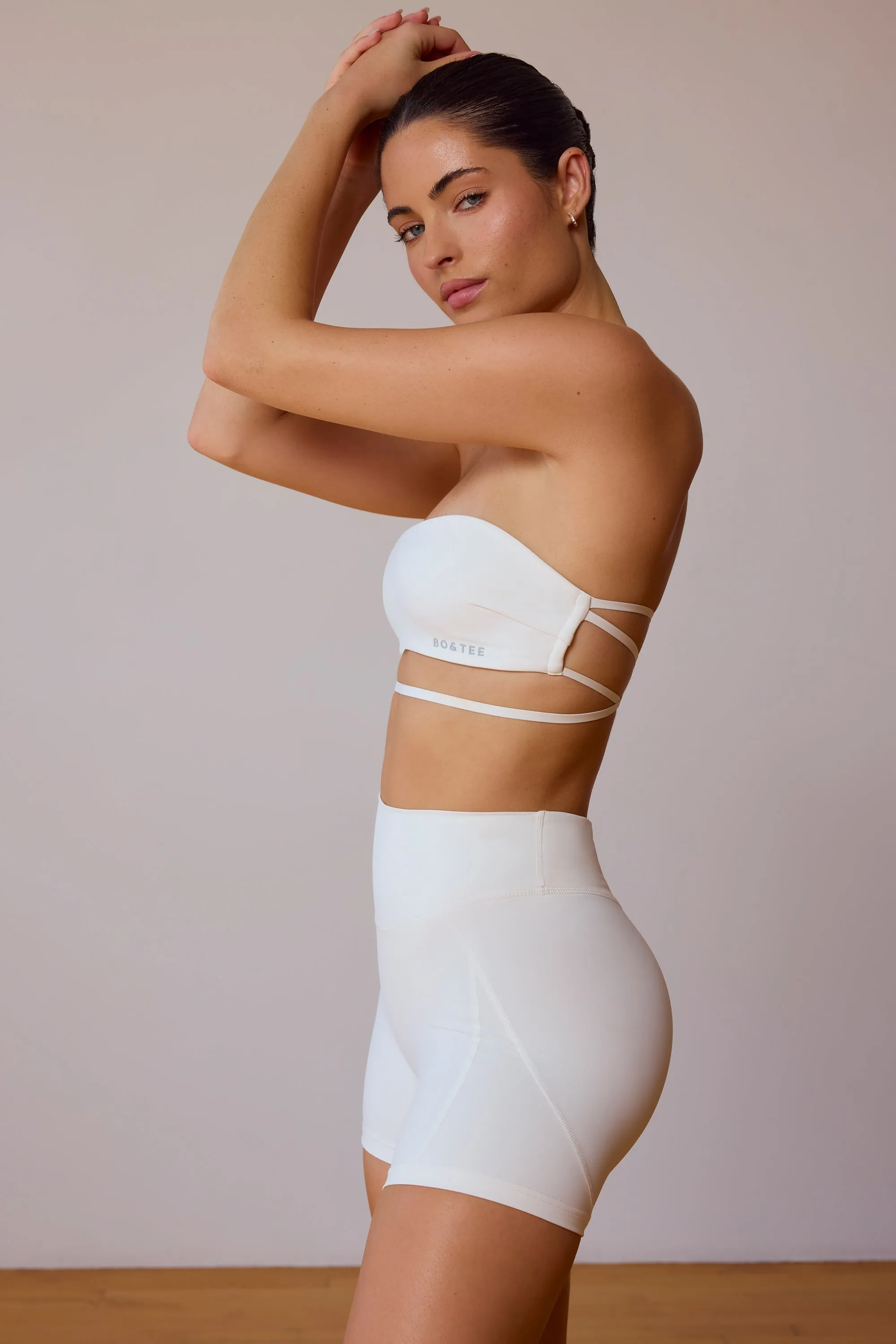 Cross-Back Bandeau Bra in Soft White sold by Oh Polly product image thumbnail 3