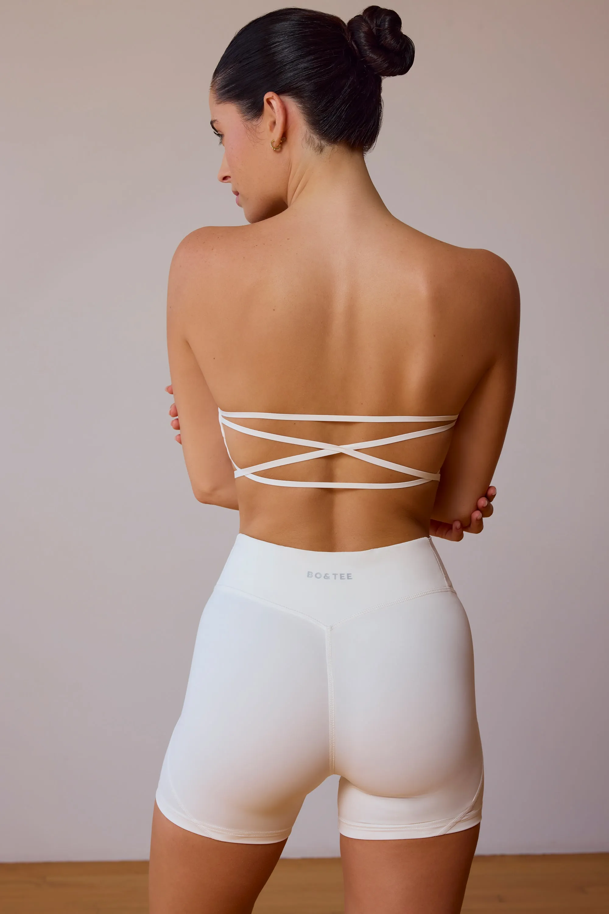 Cross-Back Bandeau Bra in Soft White sold by Oh Polly product image thumbnail 4