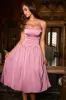 Halterneck Lace-Up Ruched Corset Midi Dress in Mauve sold by Oh Polly
