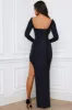 Ruffle-Trim Cut-Out Maxi Dress in Black sold by Oh Polly
