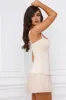 Bow-Detail Lace-Up Corset Mini Dress in Ivory sold by Oh Polly