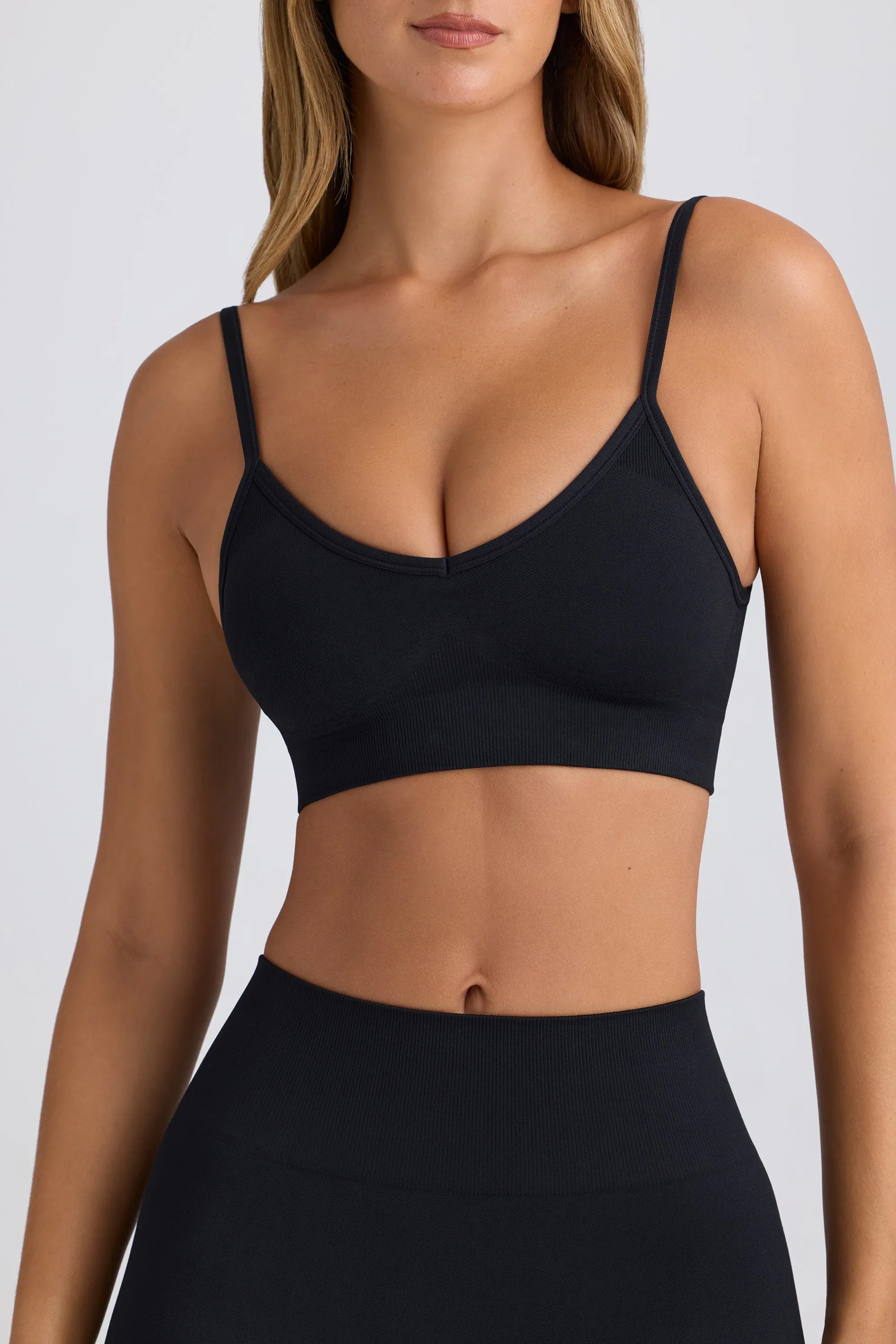 Super Sculpt Seamless Scoop-Back Sports Bra in Black sold by Oh Polly product image thumbnail 4