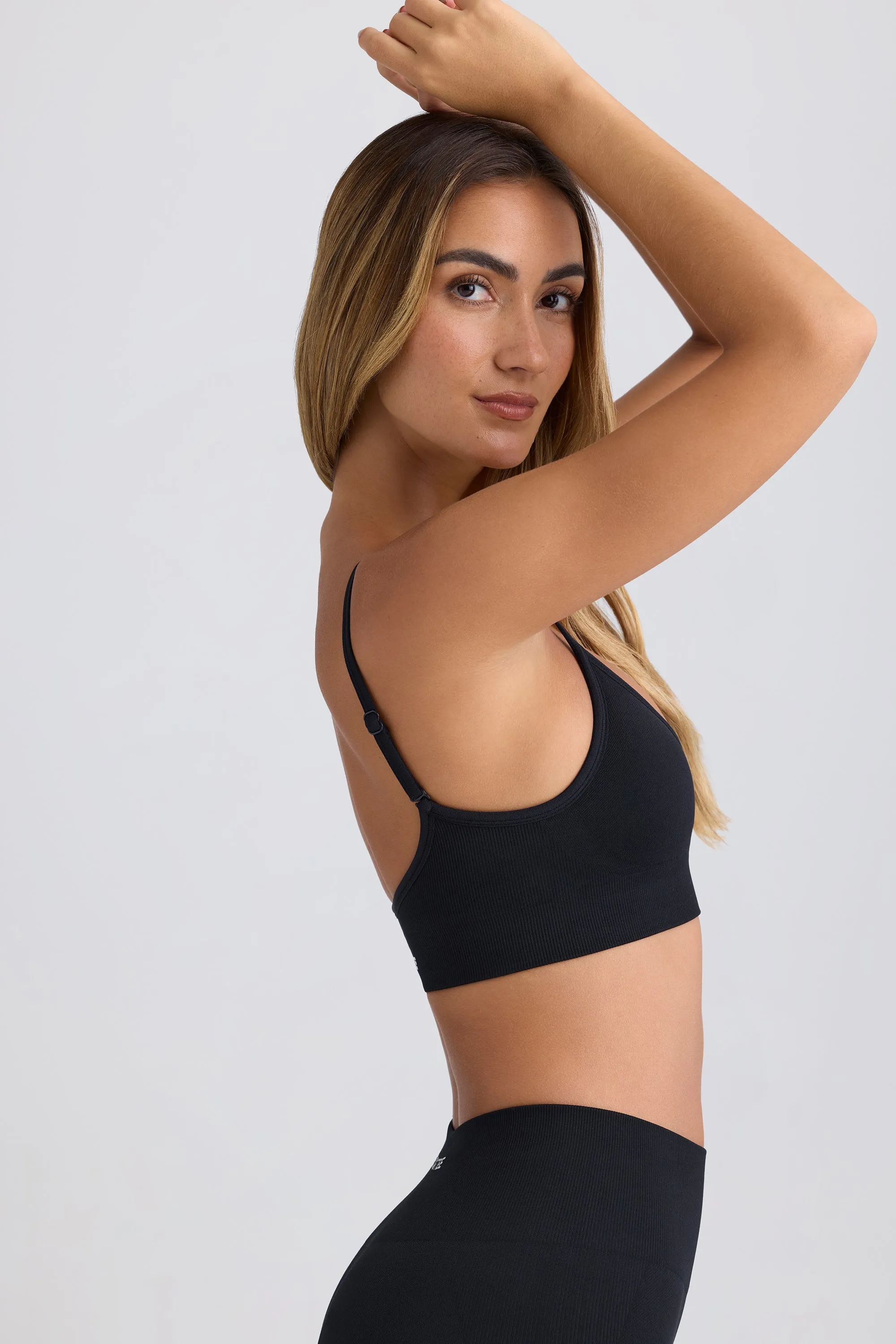 Super Sculpt Seamless Scoop-Back Sports Bra in Black sold by Oh Polly product image thumbnail 3