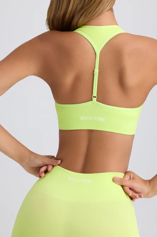 Super Sculpt Seamless T-Back Sports Bra in Key Lime sold by Oh Polly