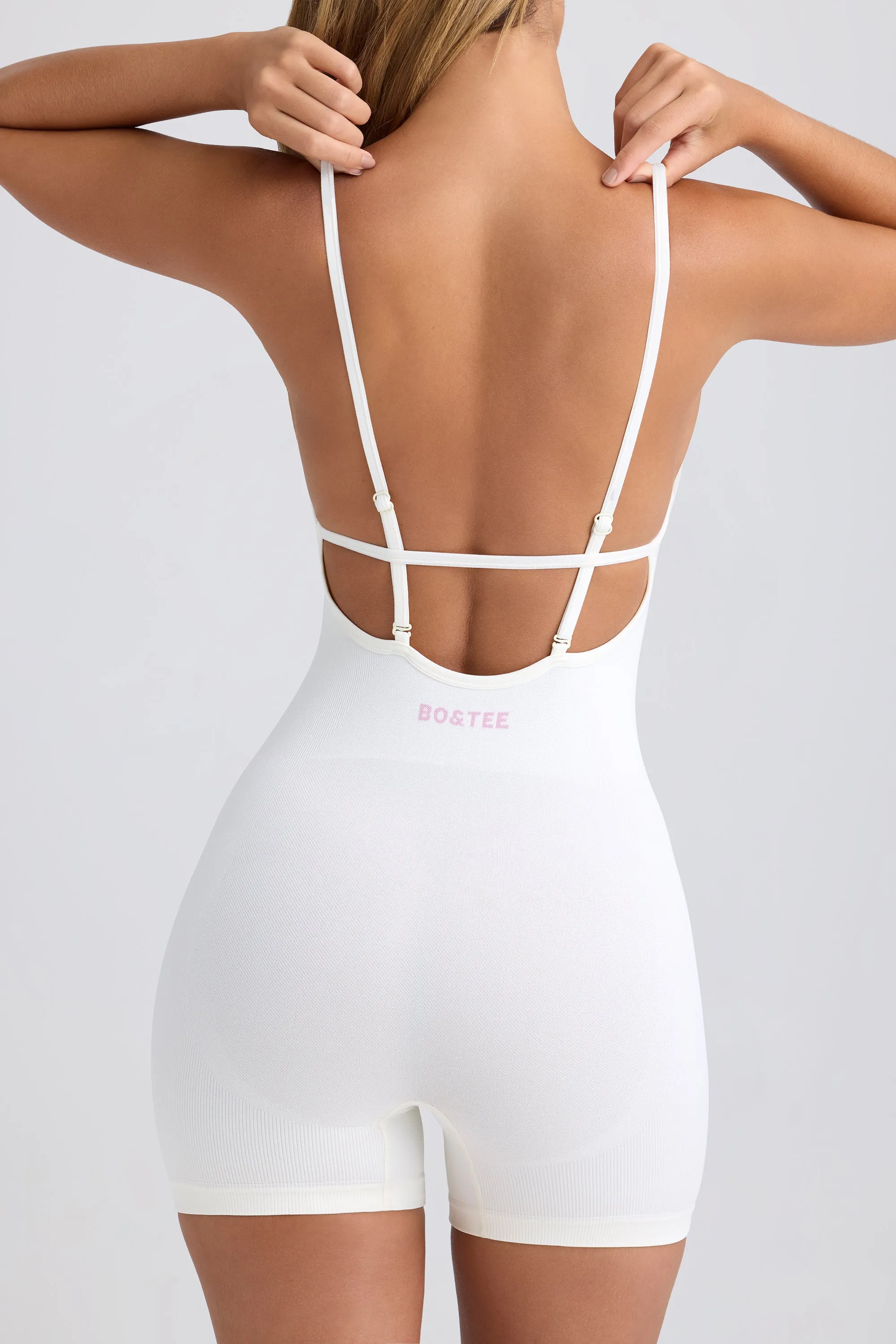 Super Sculpt Seamless Open-Back Unitard in Egg Shell sold by Oh Polly product image thumbnail 4