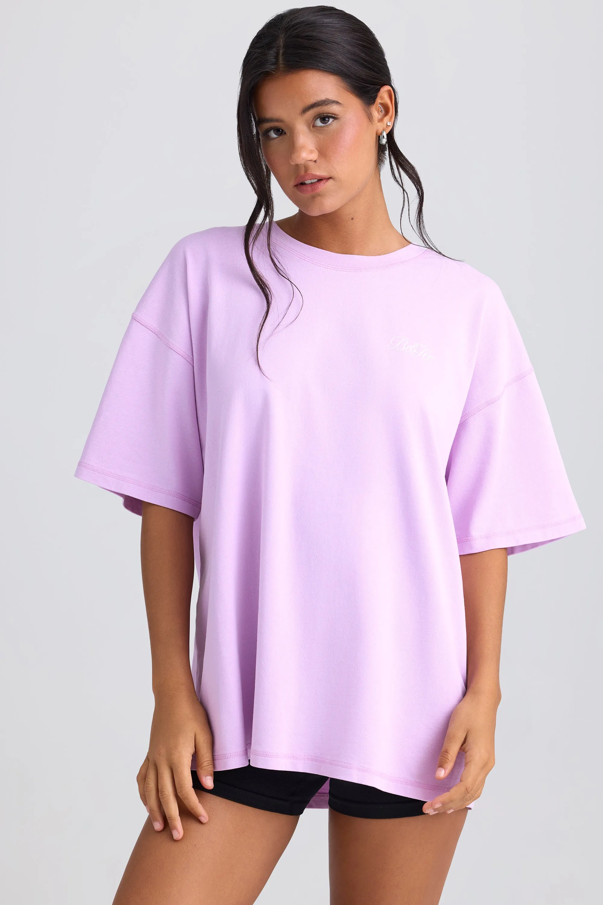 Oversized Short-Sleeve T-Shirt in Violet Pink sold by Oh Polly product image thumbnail 2