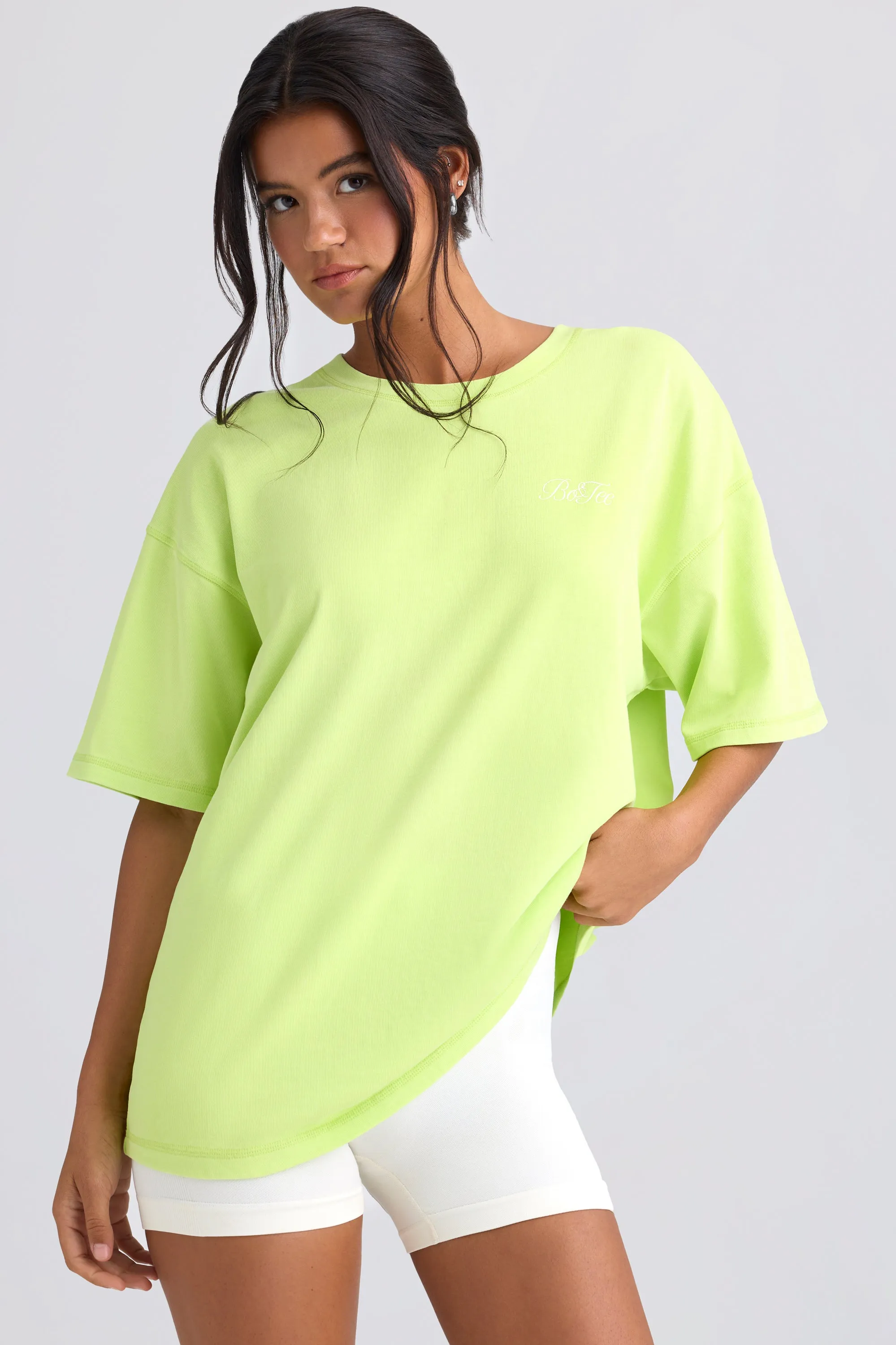 Oversized Short-Sleeve T-Shirt in Key Lime sold by Oh Polly product image thumbnail 2