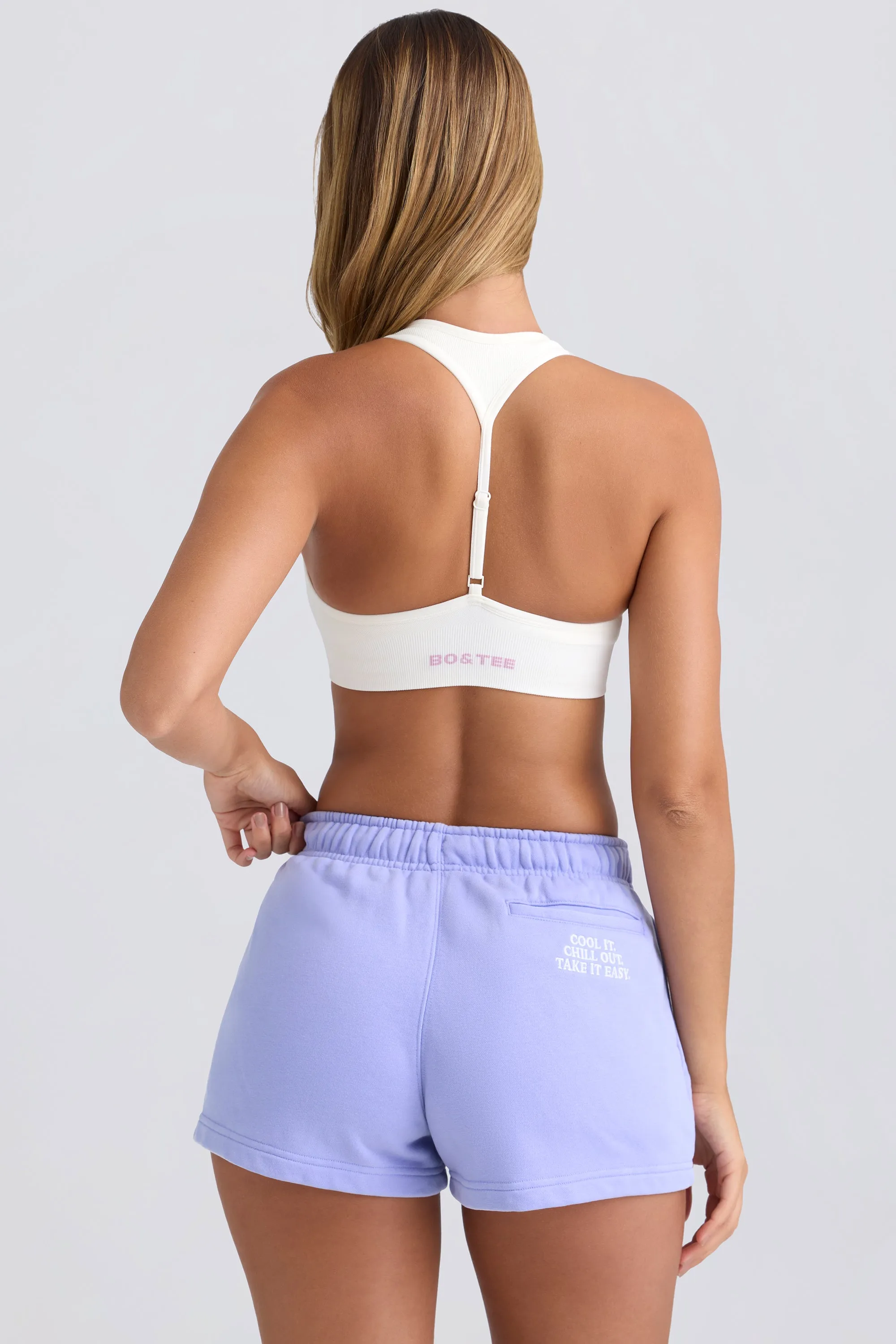 Mid-Rise Sweat Shorts in Periwinkle sold by Oh Polly product image thumbnail 4
