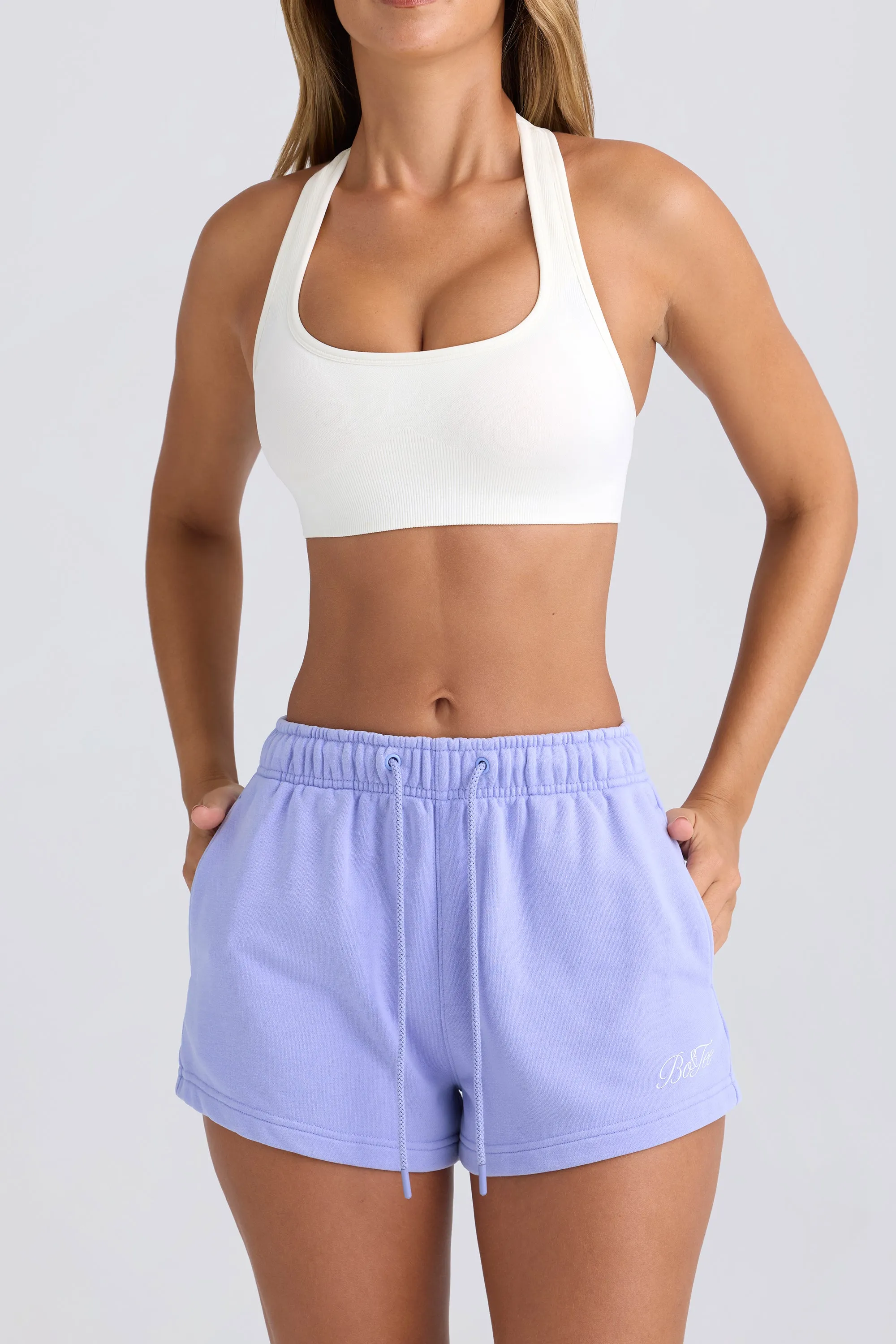 Mid-Rise Sweat Shorts in Periwinkle sold by Oh Polly product image thumbnail 5