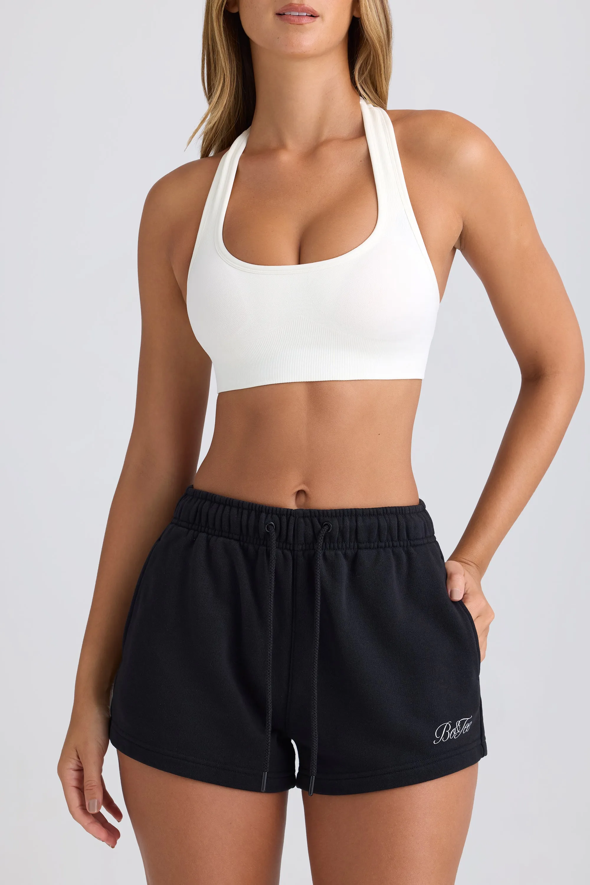 Mid-Rise Sweat Shorts in Black sold by Oh Polly product image thumbnail 4