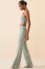 Mid Rise Straight Leg Trousers in Smoke Green sold by Oh Polly