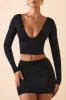 Modal Twist-Front Mid-Rise Mini Skirt in Black sold by Oh Polly