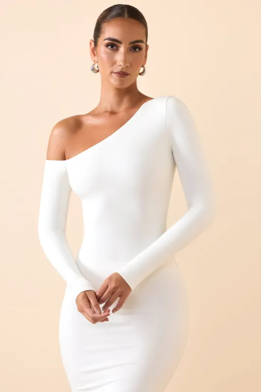 Modal Off-Shoulder Bodysuit in White sold by Oh Polly