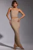 Embellished Crop Top and Maxi Skirt Co-ord in Gold sold by Oh Polly