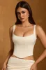Lace-Up Corset Top in Ivory sold by Oh Polly