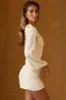 Cut-Out Open-Back A-Line Mini Dress in Ivory sold by Oh Polly