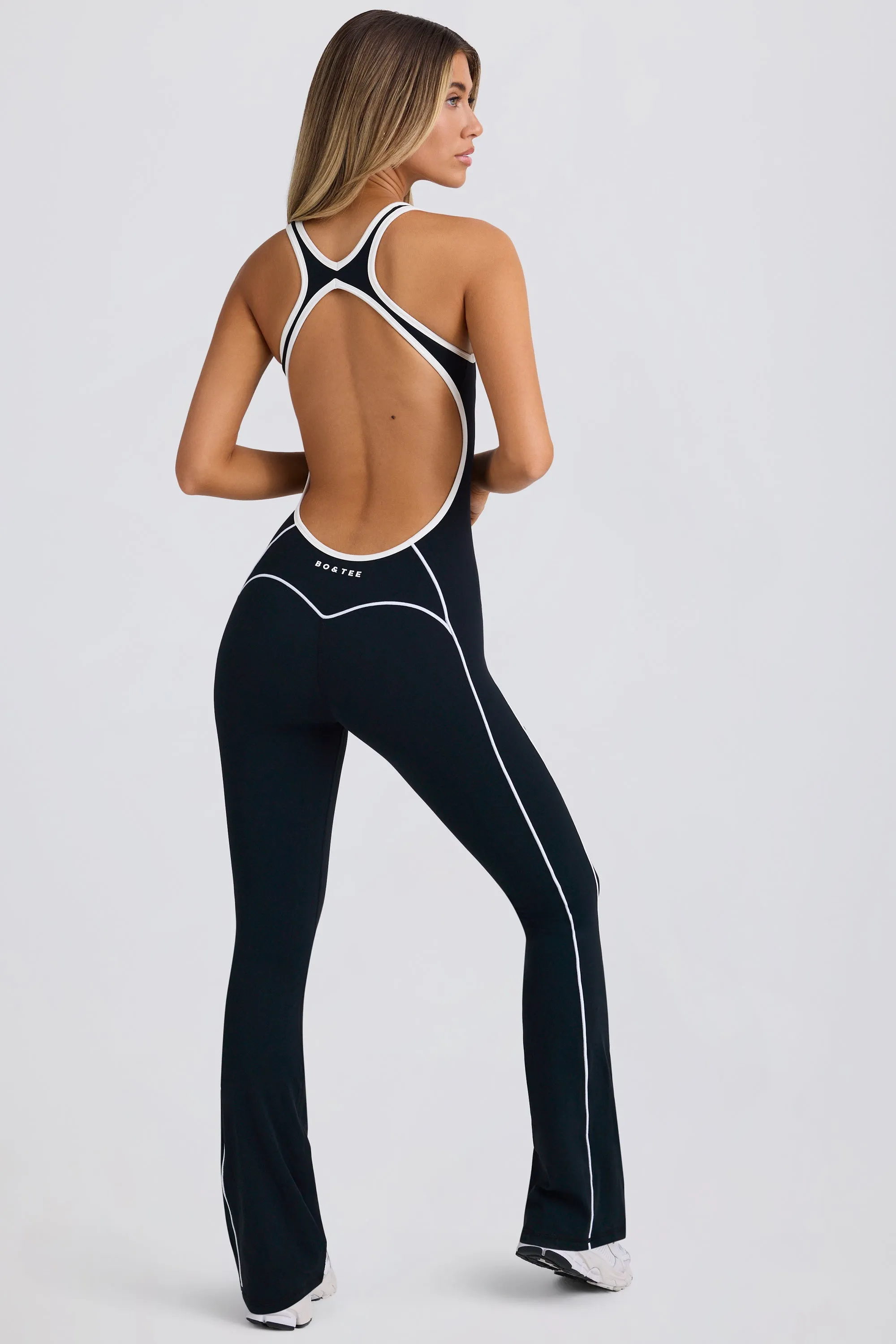 Petite Soft Active Open-Back Jumpsuit in Black sold by Oh Polly product image thumbnail 2