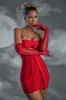Hand Stitched Mesh Opera Gloves in Red sold by Oh Polly