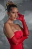 Hand Stitched Mesh Opera Gloves in Red sold by Oh Polly