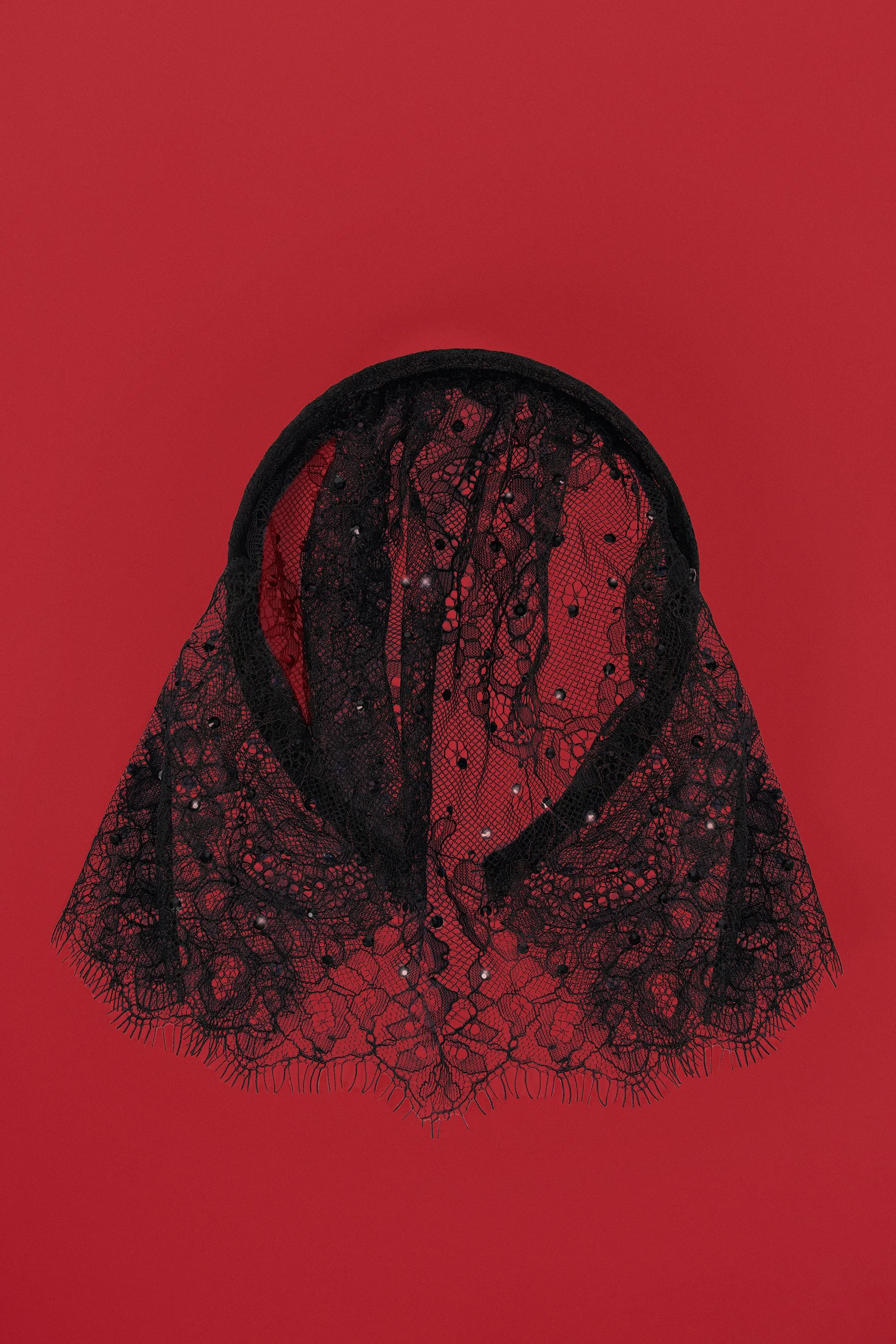 Lace Veil Headband in Black sold by Oh Polly product image thumbnail 2