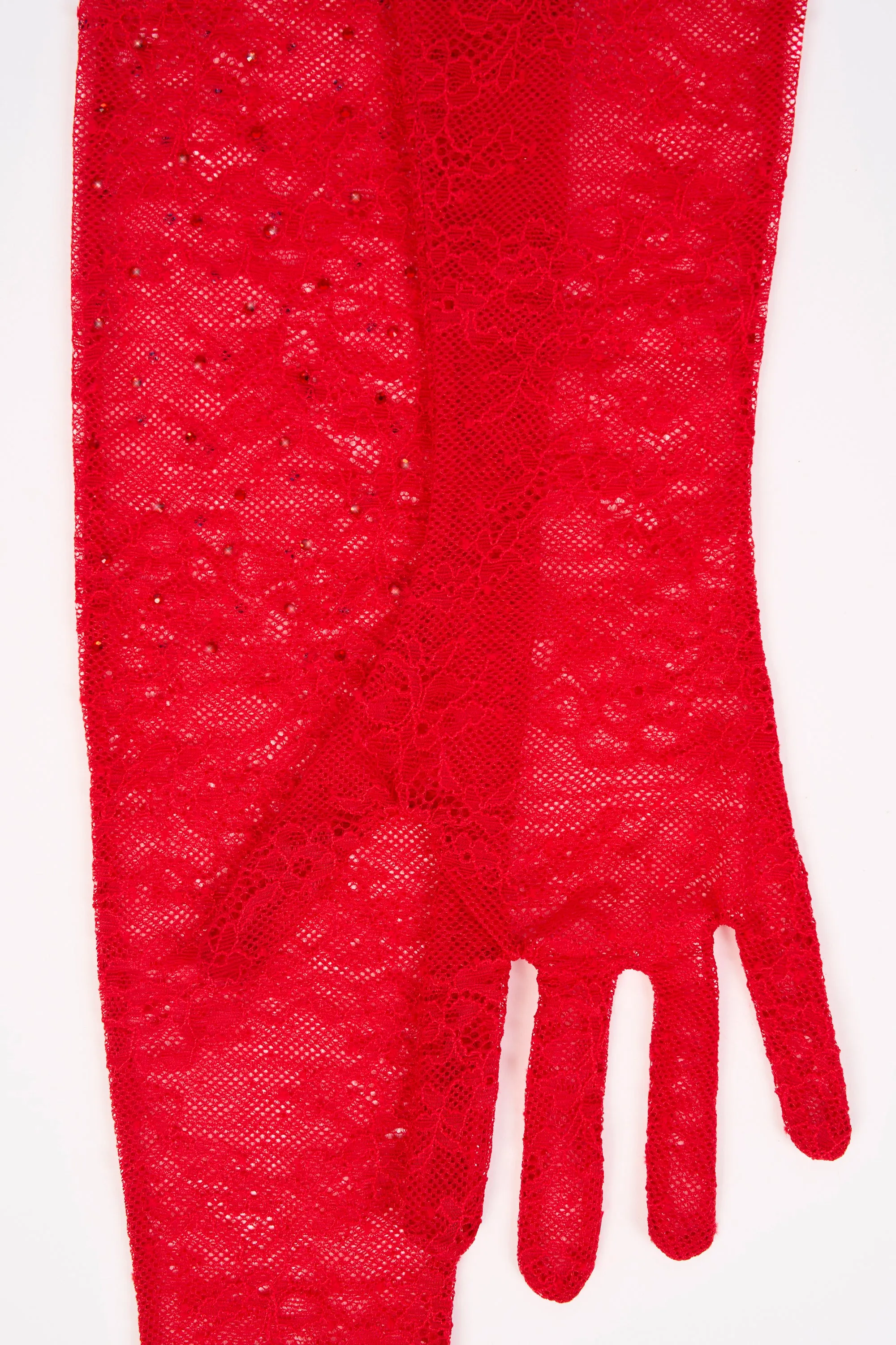 Lace Gloves in Fire Red sold by Oh Polly product image thumbnail 3