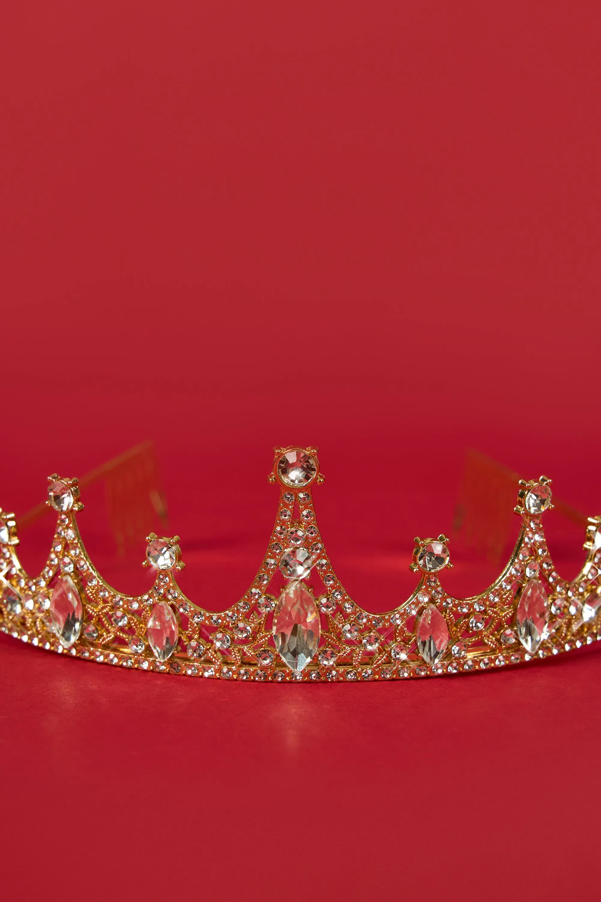 Crystal-Embellished Tiara in Gold Tone sold by Oh Polly product image thumbnail 3