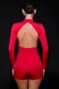 Cut-Out Unitard in Fire Red sold by Oh Polly