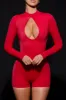 Cut-Out Unitard in Fire Red sold by Oh Polly