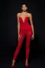 Sweetheart-Neck Warp-Knit Bodysuit in Fire Red sold by Oh Polly