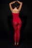 Sweetheart-Neck Warp-Knit Bodysuit in Fire Red sold by Oh Polly