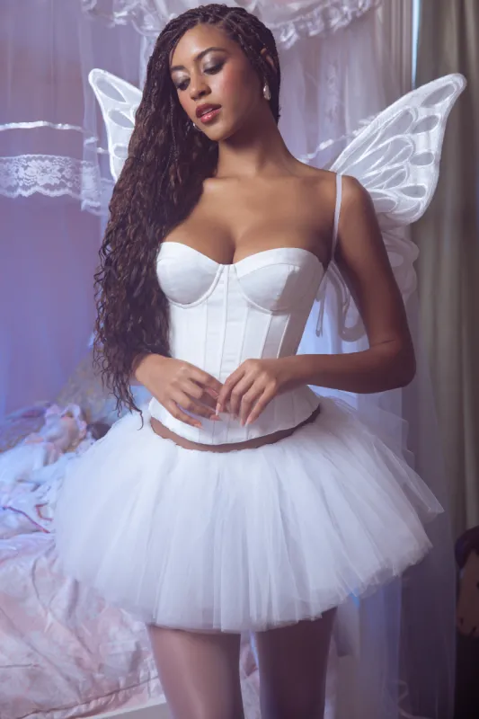 Volume Micro Mini Tutu Skirt in White made by Oh Polly