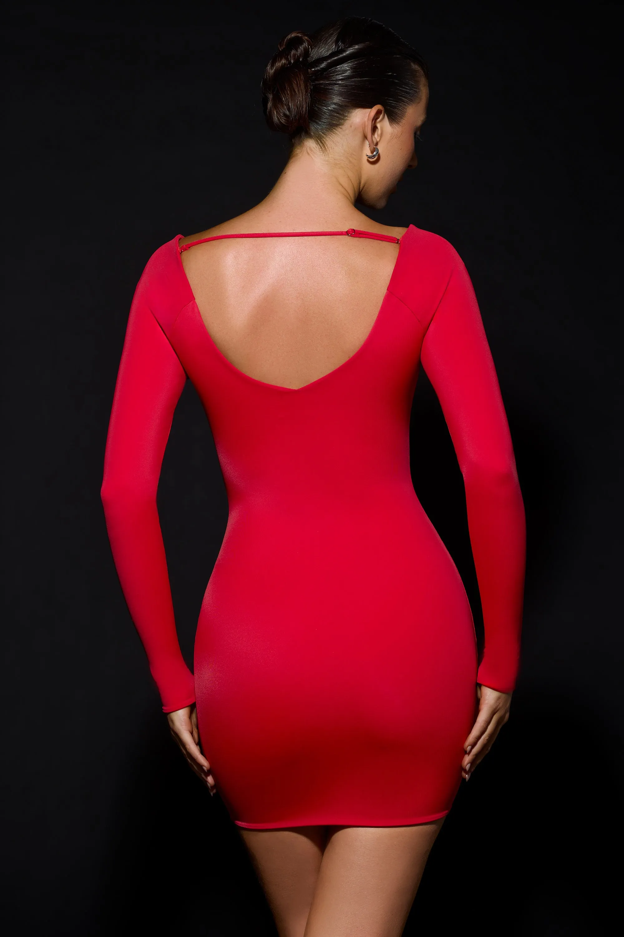 Scoop-Neck Mini Dress in Fire Red sold by Oh Polly product image thumbnail 2