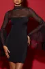 Waterfall-Sleeve Mini Dress in Black sold by Oh Polly