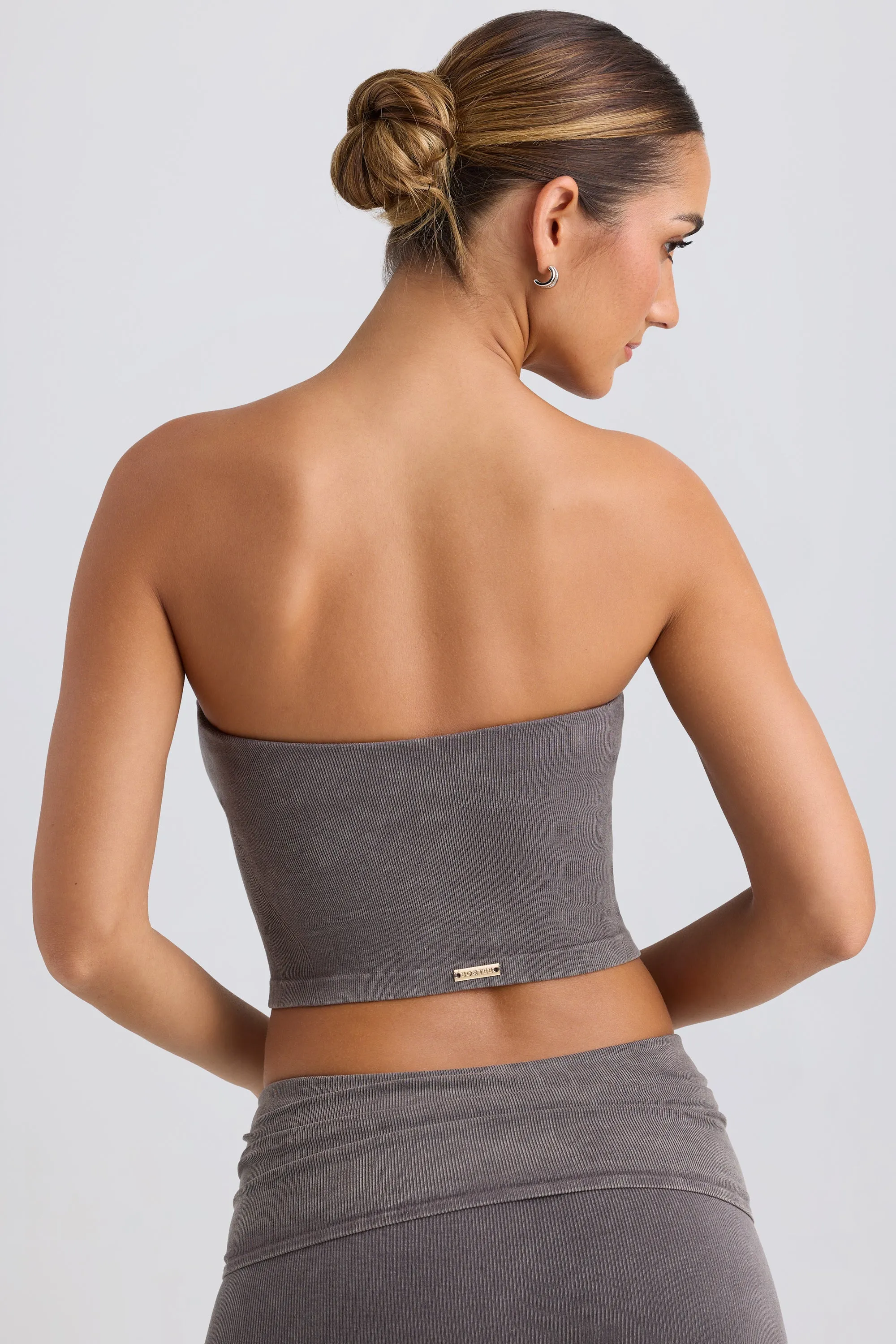 Bandeau Crop Top in Washed Charcoal sold by Oh Polly product image thumbnail 2