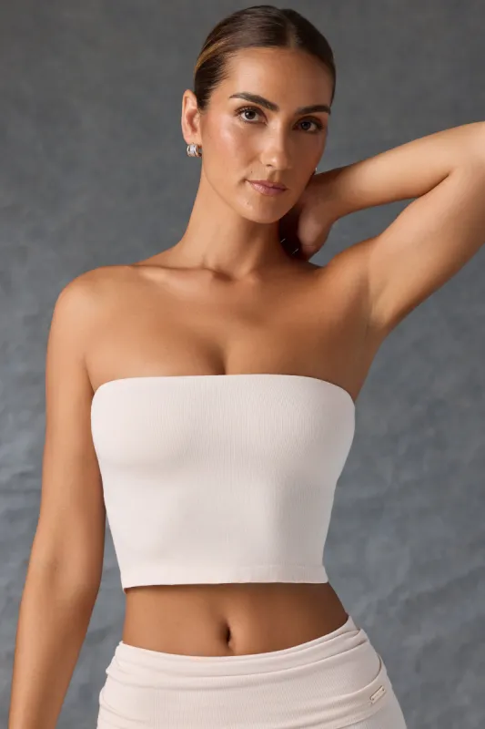 Bandeau Crop Top in Washed Cream sold by Oh Polly
