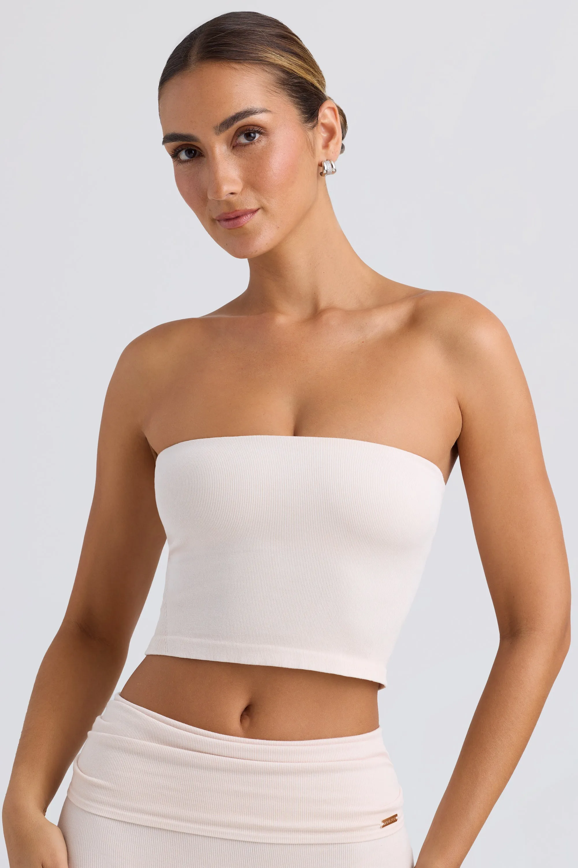 Bandeau Crop Top in Washed Cream sold by Oh Polly product image thumbnail 4