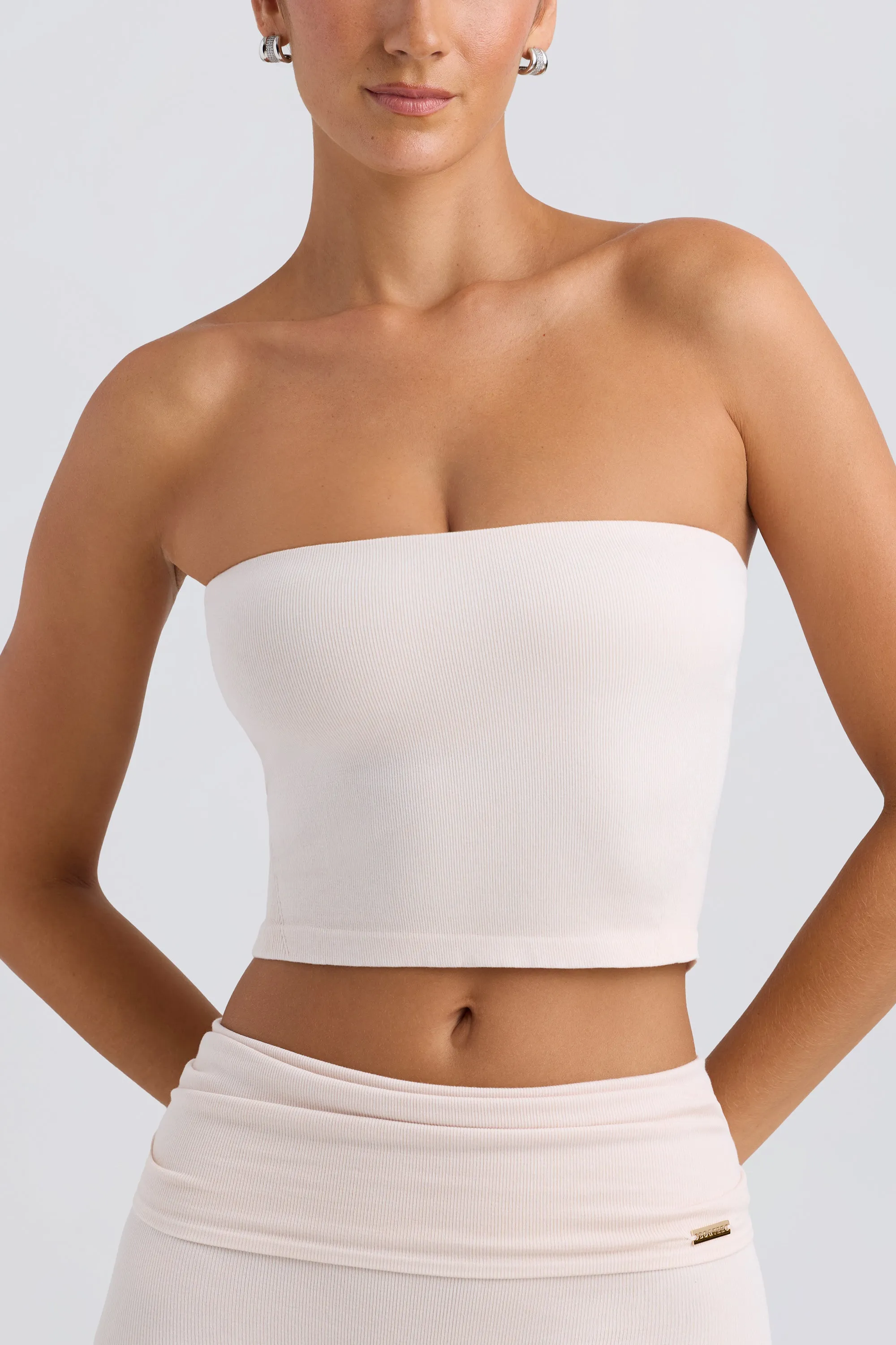 Bandeau Crop Top in Washed Cream sold by Oh Polly product image thumbnail 5
