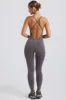 Cross-Back Jumpsuit in Washed Charcoal sold by Oh Polly
