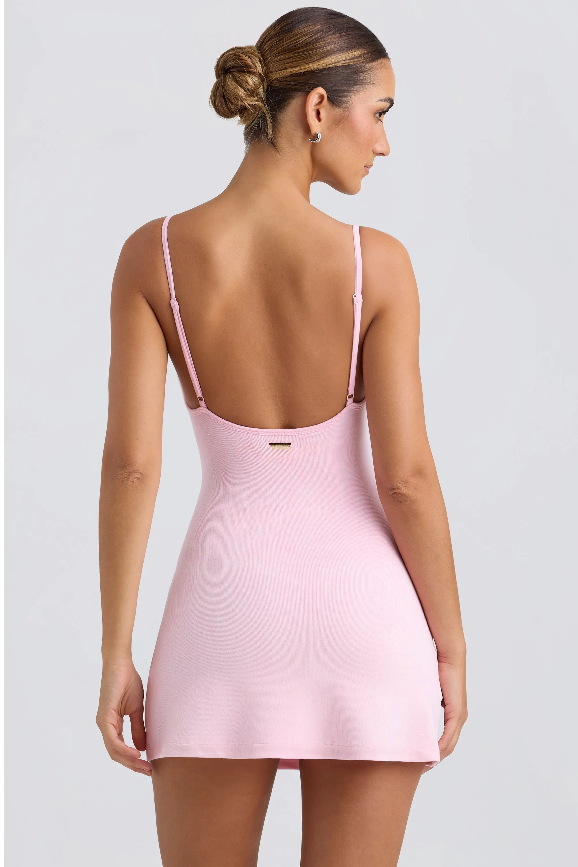 Seamless Rib A-Line Active Mini Dress in Washed Ice Pink sold by Oh Polly product image thumbnail 2