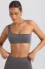 One-Shoulder Sports Bra in Washed Charcoal sold by Oh Polly