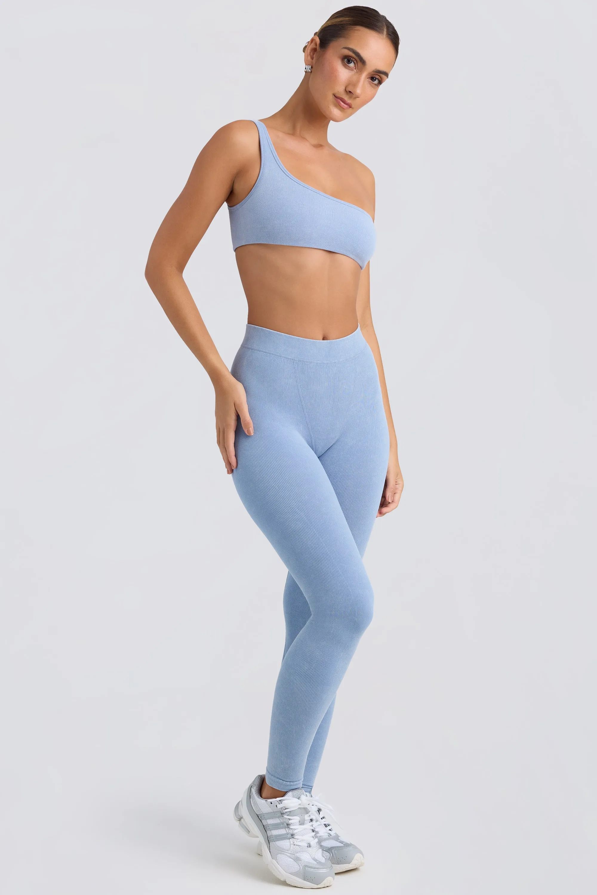 Seamless Rib Leggings in Washed Blue sold by Oh Polly product image thumbnail 5