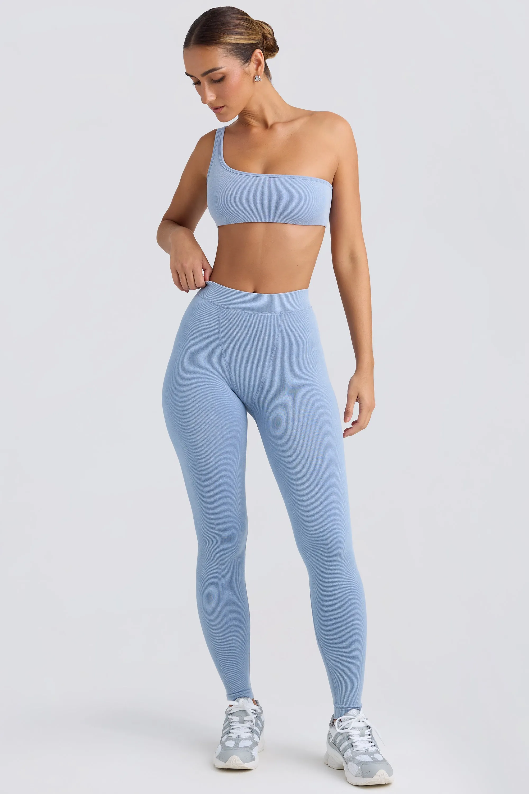 Seamless Rib Leggings in Washed Blue sold by Oh Polly product image thumbnail 4