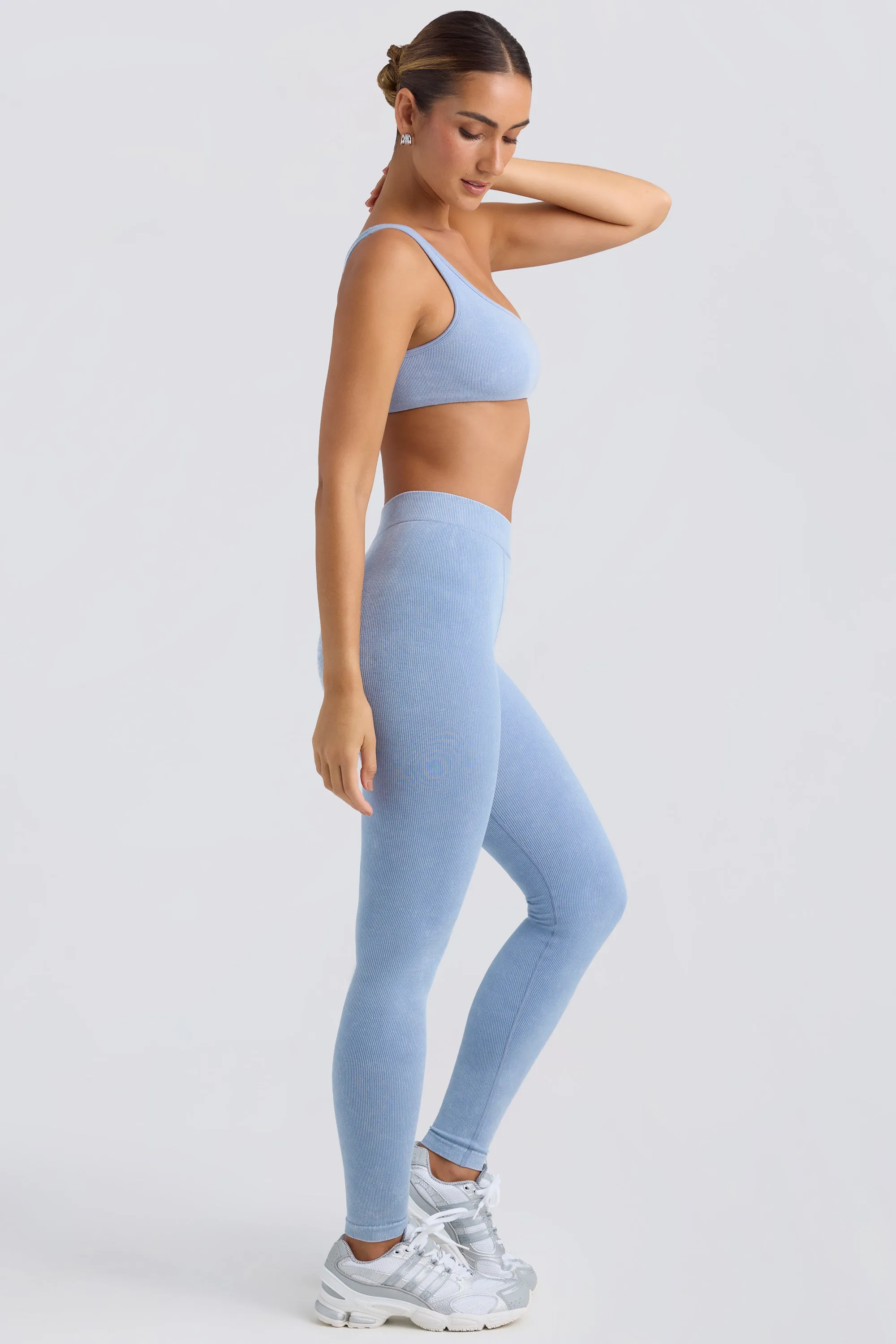 Seamless Rib Leggings in Washed Blue sold by Oh Polly product image thumbnail 3